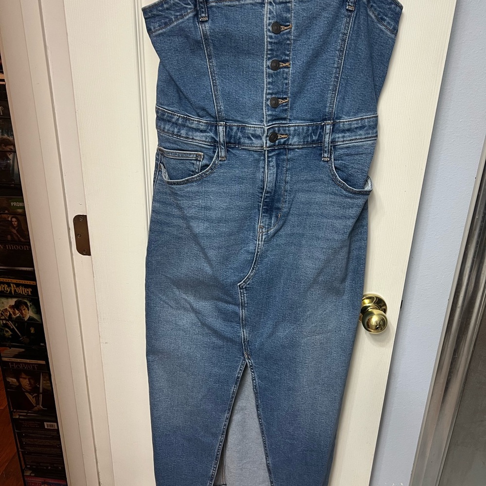 American Eagle Outfitters Blue Denim Midi Dress